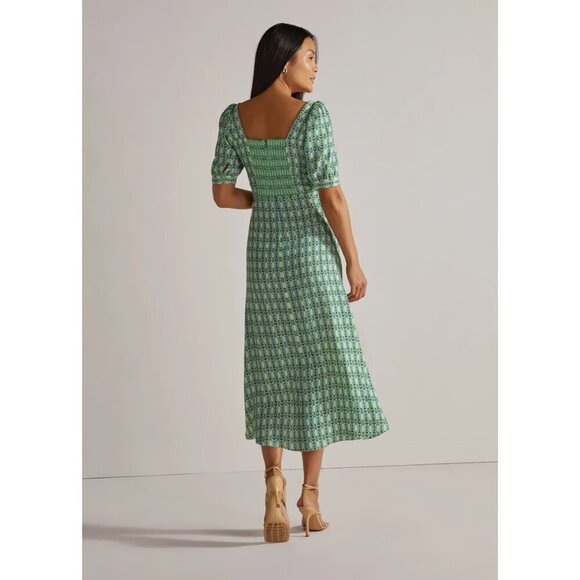 💕FAVORITE DAUGHTER💕 Vineyard Maxi Dress ~ Retro Mosaic Green Print 2 NWT - Picture 5 of 16